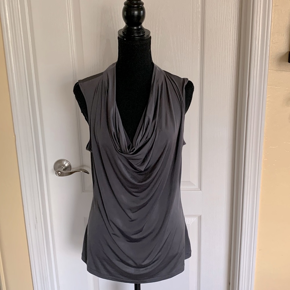Gray cowl top